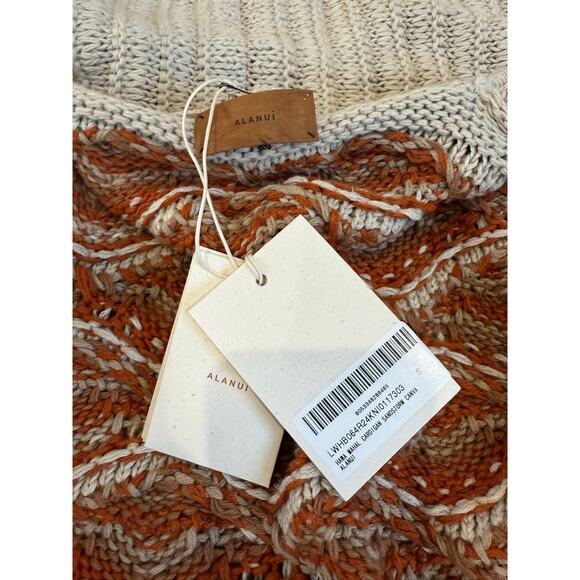 NWT Alanui Hawa Mahal Women's S Patterned intarsia cardigan cream Italy Sweater - Picture 3 of 10